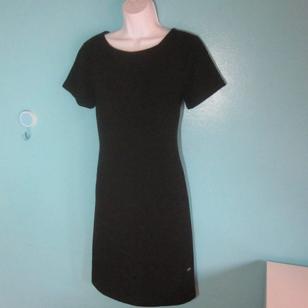 Daniel Hechter Paris Womens Size S Classic Black Sheath Dress Office Business